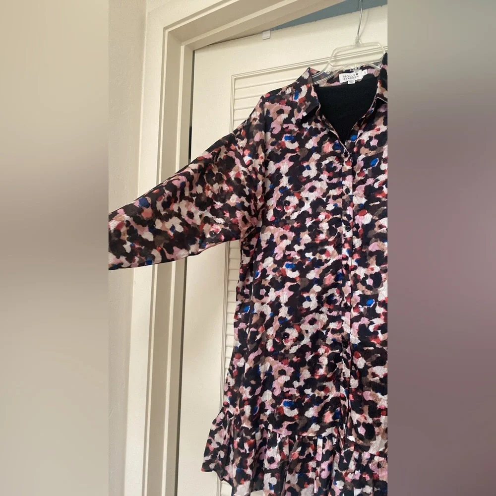 Molly Bracken Printed Shirt Dress L - Picture 7 of 13